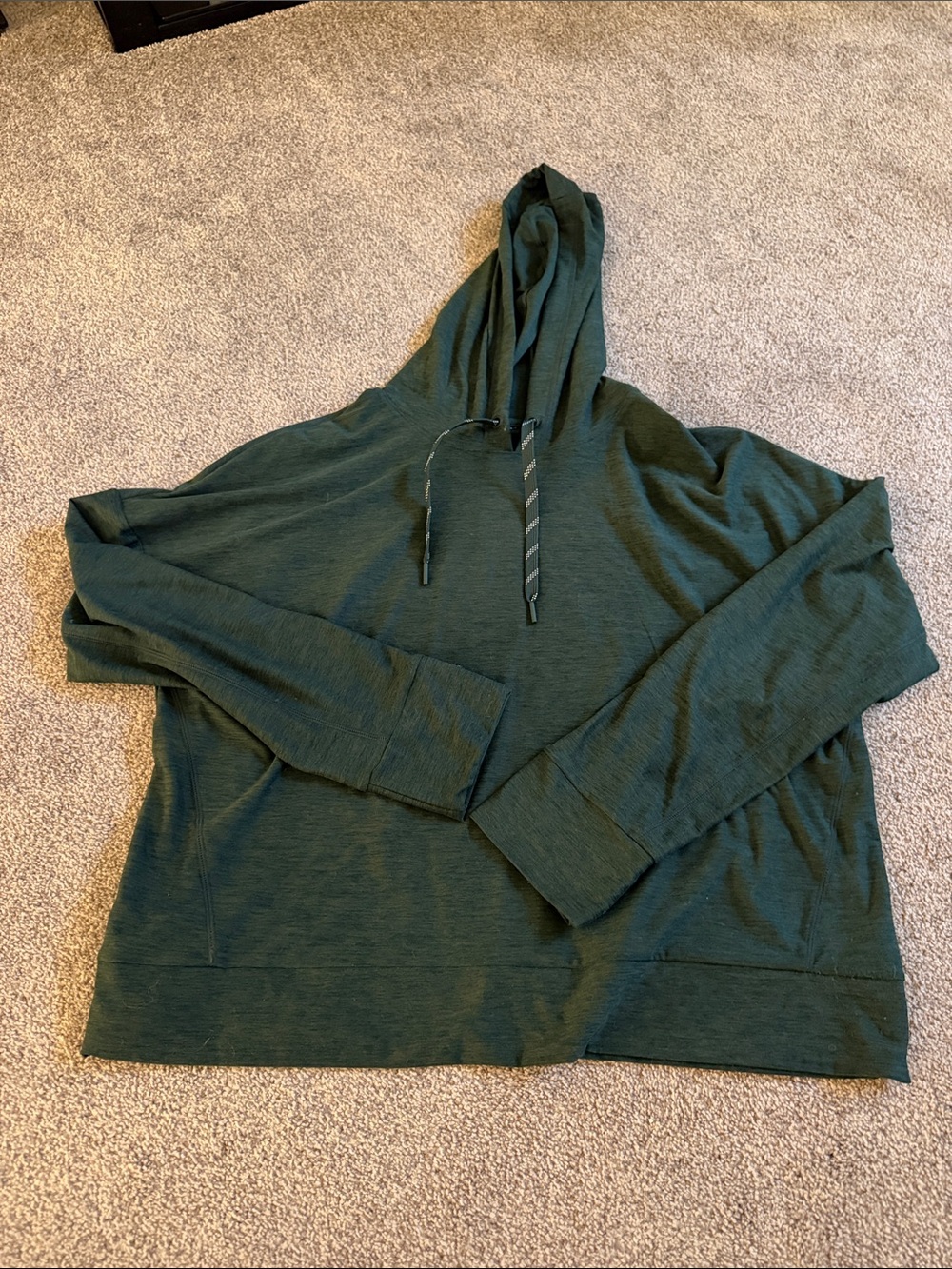 Women's Forest Green Lightweight Hooded Pullover Sweatshirt